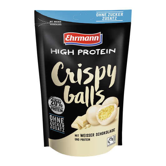 Ehrmann High Protein Crispy Balls Weiße Schokolade