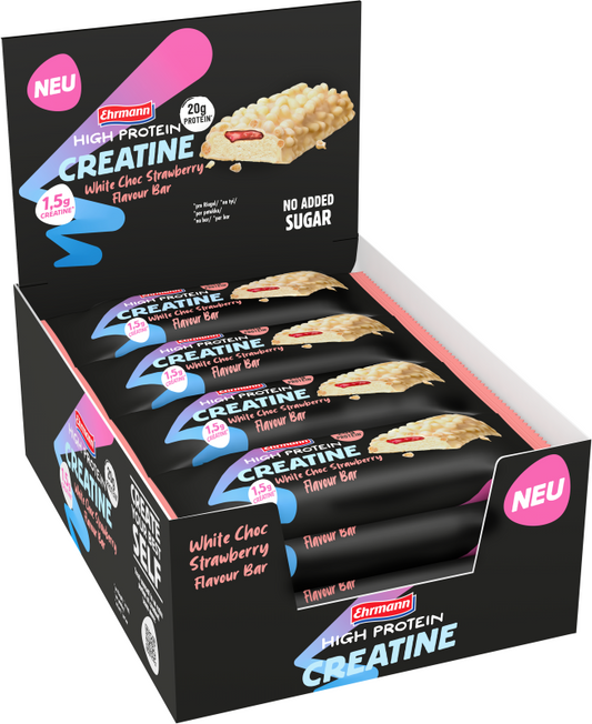 Ehrmann High Protein Creatine Bar White Choc Strawberry Flavour