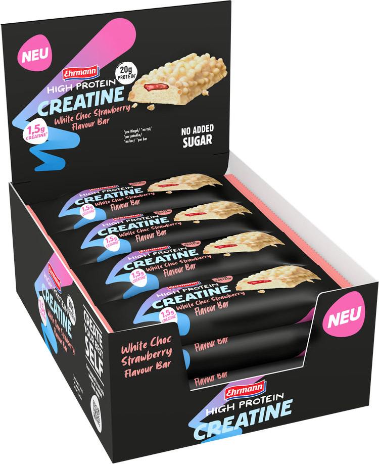 Ehrmann High Protein Creatine Bar White Choc Strawberry Flavour