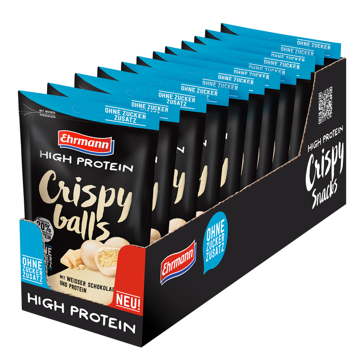 Ehrmann High Protein Crispy Balls Weiße Schokolade