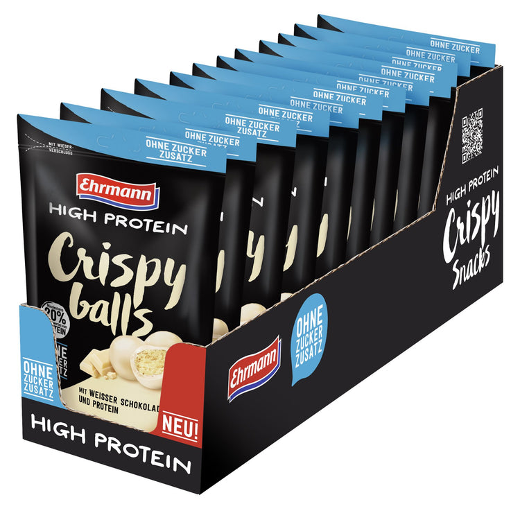 Ehrmann High Protein Crispy Balls Weiße Schokolade