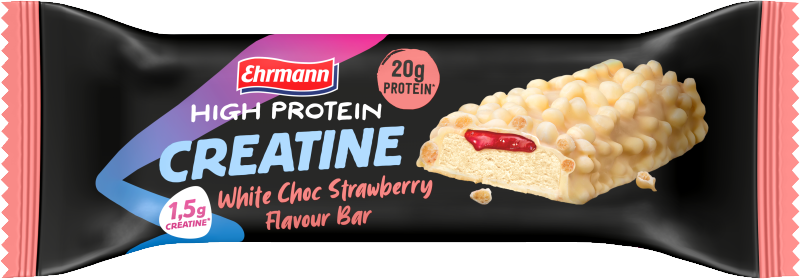 Ehrmann High Protein Creatine Bar White Choc Strawberry Flavour